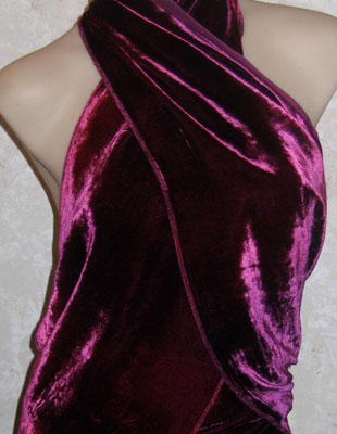 Deep pile, hand painted velvet fringed shawls