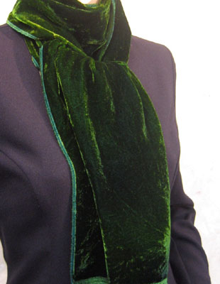 Deep pile, hand painted velvet fringed shawls