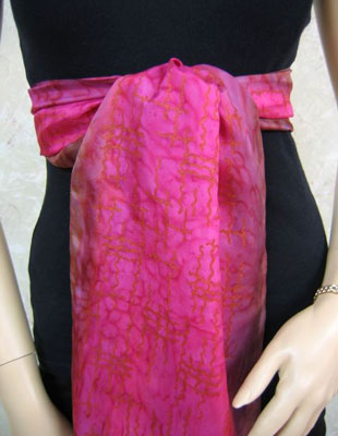 Long Silk Scarves featuring warp and weft designs