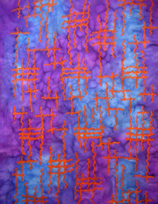 Long Silk Scarves featuring warp and weft designs