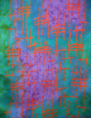Long Silk Scarves featuring warp and weft designs
