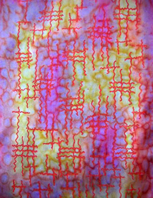 Long Silk Scarves featuring warp and weft designs
