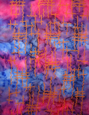 Long Silk Scarves featuring warp and weft designs