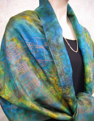 Silk Shawls featuring warp and weft designs