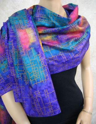 Silk Shawls featuring warp and weft designs