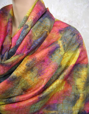 Silk Shawls featuring warp and weft designs