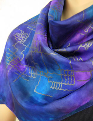 Square Silk Scarves featuring warp and weft designs