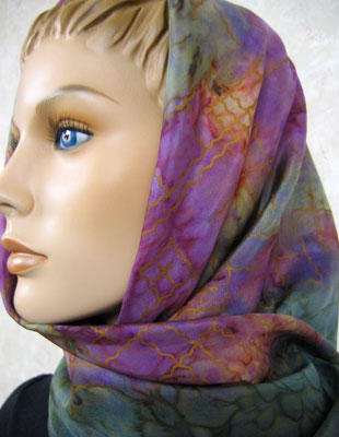 Square Silk Scarves featuring warp and weft designs
