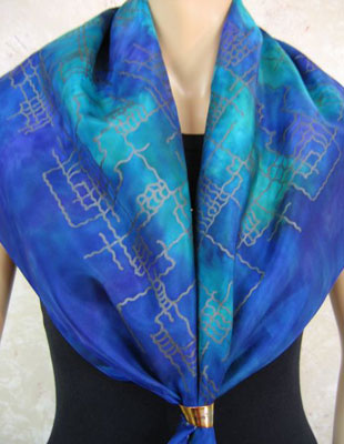 Square Silk Scarves featuring warp and weft designs