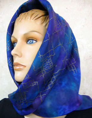 Square Silk Scarves featuring warp and weft designs