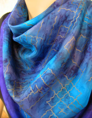 Square Silk Scarves featuring warp and weft designs