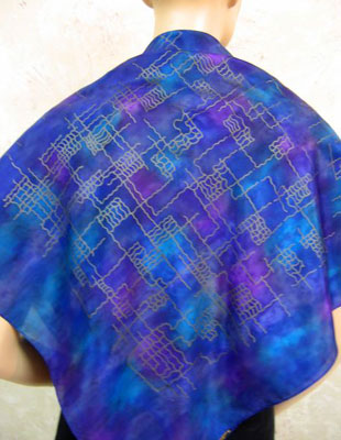 Square Silk Scarves featuring warp and weft designs