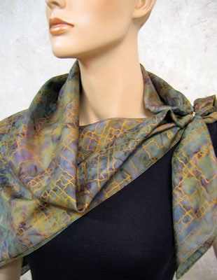 Square Silk Scarves featuring warp and weft designs