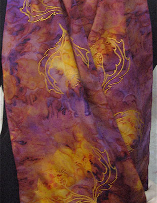 Silk Scarves hand painted over Celtic Wild Highland Thistle designs