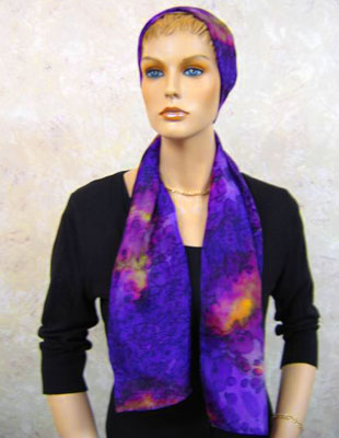 Long Silk Scarves painted in brilliant opal colours
