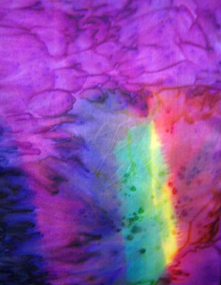 Long Silk Scarves painted in brilliant opal colours