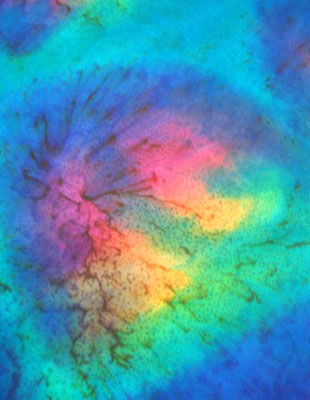 Long Silk Scarves painted in brilliant opal colours