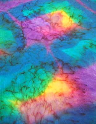 Long Silk Scarves painted in brilliant opal colours