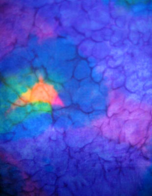 Long Silk Scarves painted in brilliant opal colours