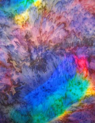 Long Silk Scarves painted in brilliant opal colours