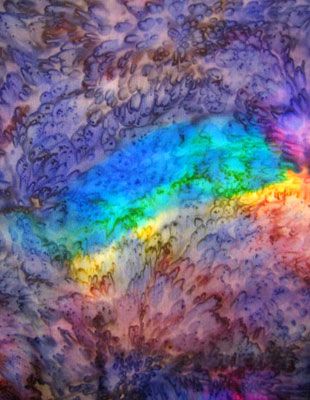 Long Silk Scarves painted in brilliant opal colours