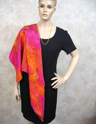 Square Silk Scarves painted in brilliant opal colours