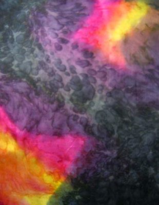 Square Silk Scarves painted in brilliant opal colours