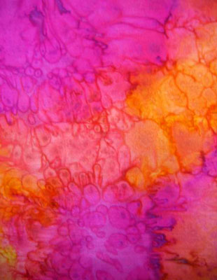 Square Silk Scarves painted in brilliant opal colours