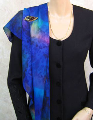 Square Silk Scarves painted in brilliant opal colours