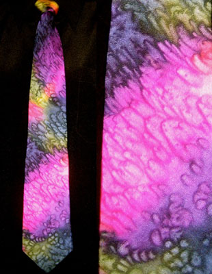 Men's silk ties painted in opal designs