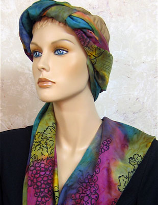 Long Silk Shawls painted over Vineyard Art designs