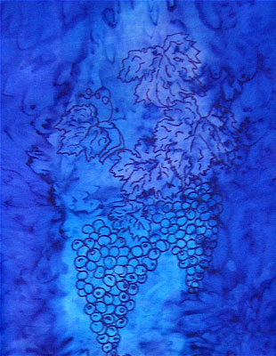 Square Silk Scarves painted over Vineyard Art designs