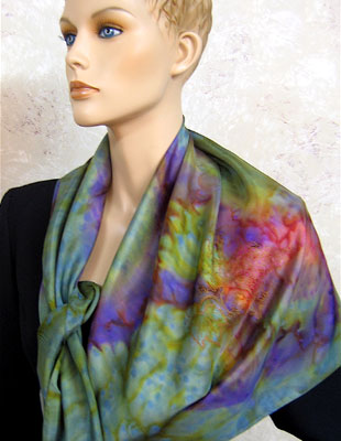 Square Silk Scarves painted over Vineyard Art designs