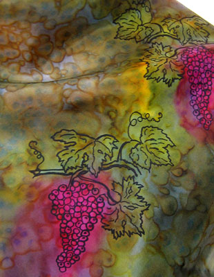 Square Silk Scarves painted over Vineyard Art designs