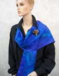 Long Silk Scarves featuring Blue Water Dreaming Aboriginal designs