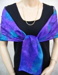 Long Silk Scarves featuring Blue Water Dreaming Aboriginal designs