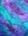 Long Silk Scarves featuring Blue Water Dreaming Aboriginal designs