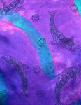 Long Silk Scarves featuring Blue Water Dreaming Aboriginal designs