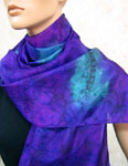 Long Silk Scarves featuring Blue Water Dreaming Aboriginal designs