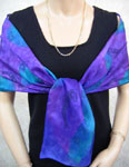 Long Silk Scarves featuring Blue Water Dreaming Aboriginal designs