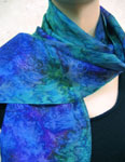 Long Silk Scarves featuring Blue Water Dreaming Aboriginal designs