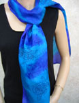 Long Silk Scarves featuring Blue Water Dreaming Aboriginal designs