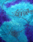 Long Silk Scarves featuring Blue Water Dreaming Aboriginal designs