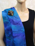 Long Silk Scarves featuring Blue Water Dreaming Aboriginal designs