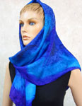 Square Silk Scarves featuring Blue Water Dreaming Aboriginal designs