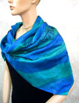 Square Silk Scarves featuring Blue Water Dreaming Aboriginal designs