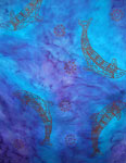Square Silk Scarves featuring Blue Water Dreaming Aboriginal designs