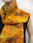 Long Silk Scarves featuring Inland Aboriginal designs