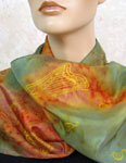 Long Silk Scarves featuring Harp designs