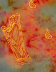 Long Silk Scarves featuring Harp designs